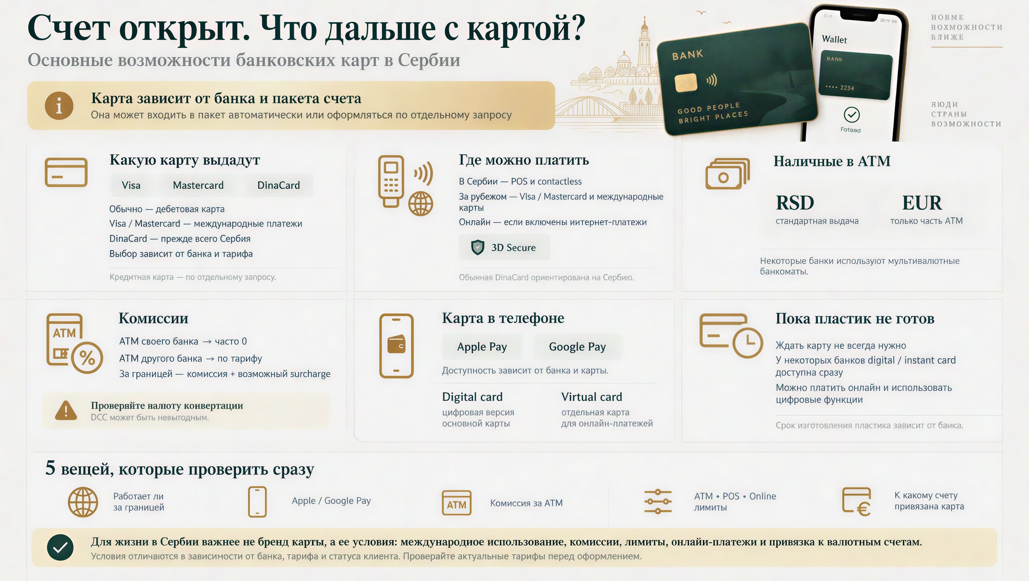 После открытия счета в Сербии